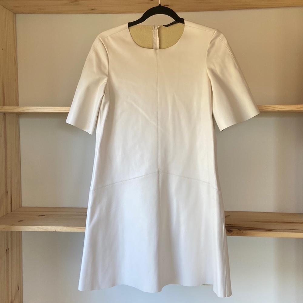 Zara Faux Leather Mod A-Line Mini Dress